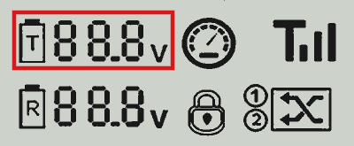 All Terrain Mover remote display – remote charge reading highlighted