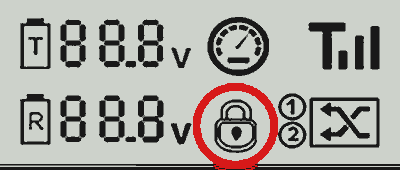 All Terrain Mover remote display – padlock icon
