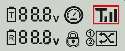 All Terrain Mover remote display – signal bars highlighted